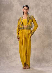 long anarkali yellow colour